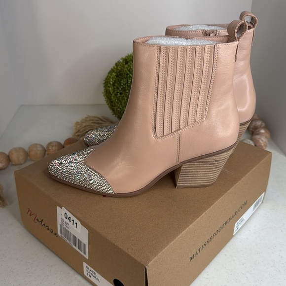 Matisse Blake - Monroe Rhinestone Booties Blush Pink Sz 8 - Picture 9 of 9